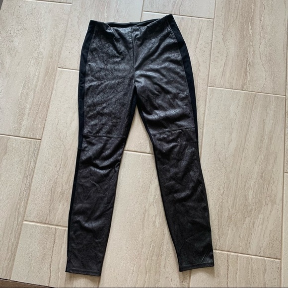 LYSSE Black Foil Vegan Leather Front Leggings - Picture 7 of 13